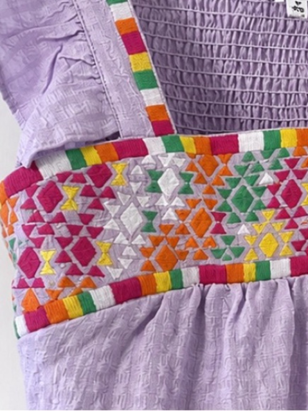 THML embroidered smock-back blouse with flutter sleeves - Picture 3 of 4